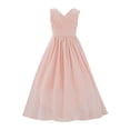 thumbnail image 4 of Bobifish Toddler Girls Formal Dress V Neck Sleeveless Pleated Floor-Length Evening Party Gown Children Girls Flowy Dresss, 4 of 9