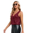 thumbnail image 3 of Women's Sparkly Sequin Sleeveless Tank Top, 3 of 5