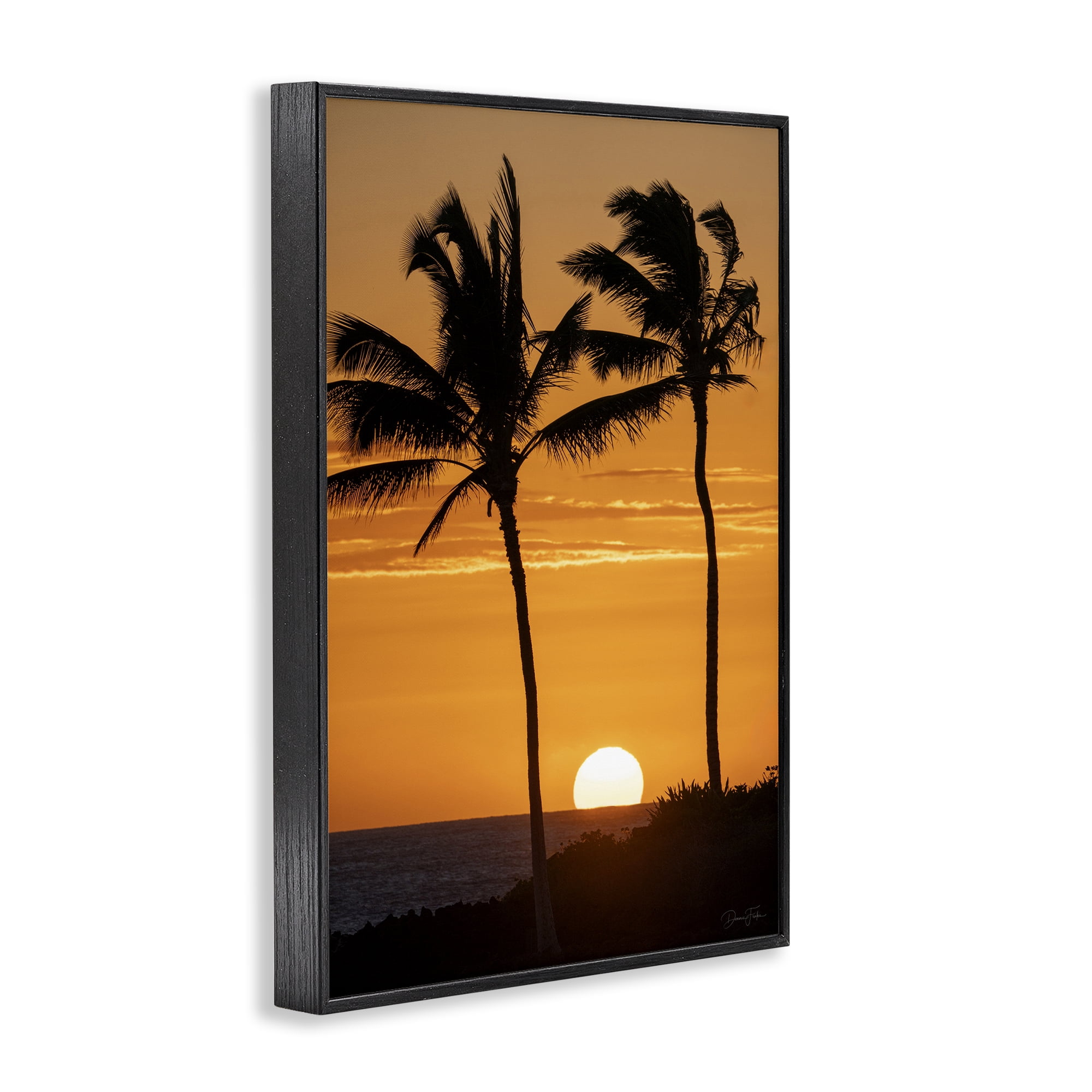 Stupell Industries Sunset Through Palm Trees Black Framed Giclee Art, design by Dennis Frates