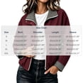 thumbnail image 3 of Mifsaly Womens Bomber Jackets Zip Up Collared Plaid Lining Windbreaker Jacket Fall Winter Windproof Comfort Daily Wear Outdoor Activity Work Office Casual Outfits Wine,XL, 3 of 5