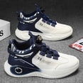 thumbnail image 6 of Men's All-Season High-Top Sneakers with Rotating Buckle Closure - Breathable PU & PVC Sole, Heavy-Duty Lace-Free Shoes for Casual, Running ,Cushioning - White/Black/Grey/Beige/Green/Golden Accent, 6 of 8