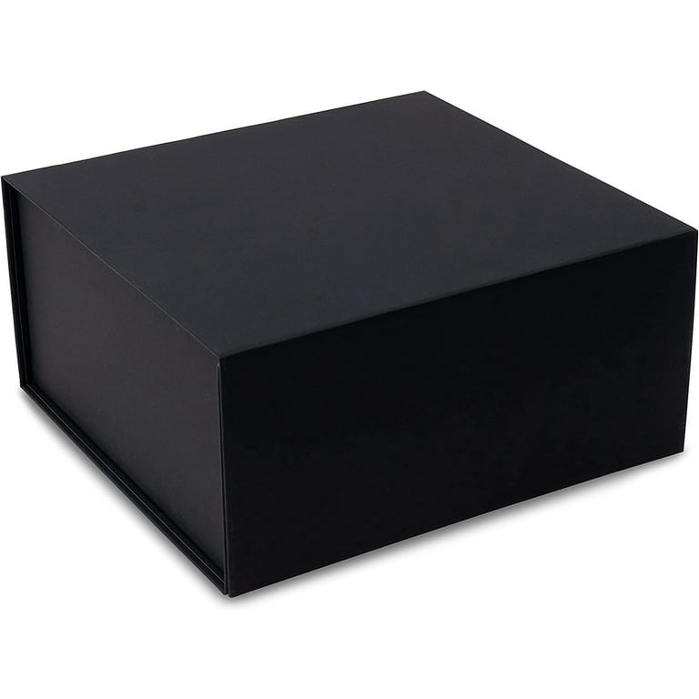 Black Magnetic Closure Gift Box, 8x8x3.25, 3 Pack