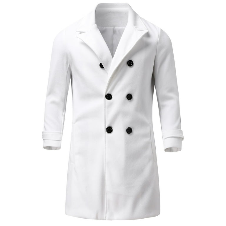 Winter Trench Coat For Men Fashion Mens Jackets Version Of