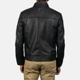 thumbnail image 5 of HIDE CRAFTS Men's Black Real Sheepskin Biker Leather Jacket (US, Alpha, X-Small, Regular, Regular, Black), 5 of 7