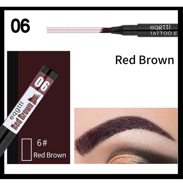 Lápiz de cejas Xihbxyly 2,5 ml tridimensional natural de cuatro puntas