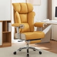 thumbnail image 5 of Desk Office Chair Big  Back PU Leather Computer Chair  Executive Office Chair with Leg Rest and Lumbar Support  Grey Office Chair, 5 of 5