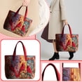 thumbnail image 2 of Large Canvas Tote Bag | Quilted Floral Reusable Shopping Bag | Over The Shoulder Bag for Everyday Use | Gift for Adults 16X13X4 in, 2 of 7