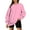 Pink, variant on LEAVINGSUO Fall Womens Tops Long Sleeve,Fashion Woman Long Sleeve Round Neck Loose Sweatshirt Solid Blouse Tops Pink XXL