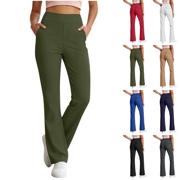 Ninixx Womens Flare Yoga Pants Bootcut Workout Leggings with Pockets High Waist Stretch Trousers