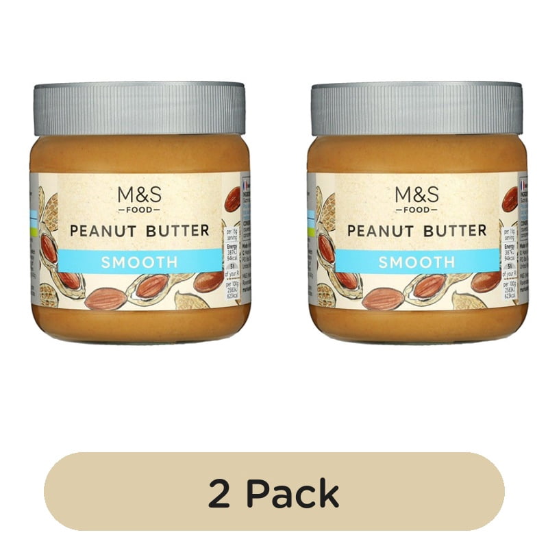 M&S Smooth Peanut Butter 340g, British Import (Pack of 2)