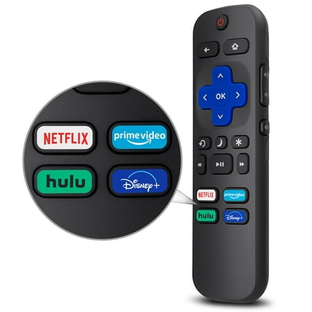 (Gazdag)Universal TV Remote for Roku TV,Replacement for TCL Roku/for Hisense Roku/for Sharp Roku TV,TV Remote with Netflix Disney+/Hulu/Prime Video