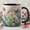 Black, variant on Floral Pattern Coffee Mug, Spring Flowers Style Coffee Cup