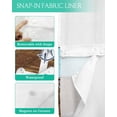 thumbnail image 3 of No Hook Shower Curtain with Snap-in Liner, Coastal Anchor Waterproof Fabric Bathroom Curtains, Turquoise Brown Ombre Rustic Wooden Grain Bath Curtains & Mesh Top Window Stall 48"x72", 3 of 6