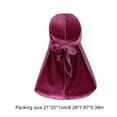 thumbnail image 3 of Velour Headwraps Assorted Colors Long Tail Pirate Durability Pirate Hat Windproof Single Layer Attractive Elasticity Comfortable Hair Bonnet PInk, 3 of 4