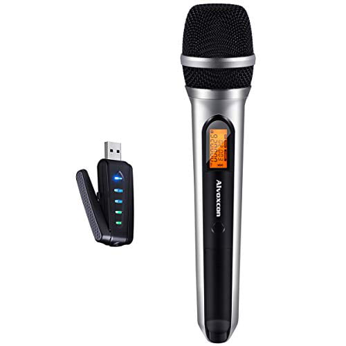 USB Wireless Microphone, Alvoxcon UHF Dynamic mic for Android, PC Computer, Laptop, PA, Podcasting, Vlogging, Vocal Recording, Gaming, Singing Practice (System with USB Receiver) - Walmart.com