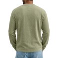 thumbnail image 6 of Dwellite Mens Sweater Long Sleeve Corduroy Henley Sweaters Quarter Button Business Casual Tops for Fall Winter Mint Green L, 6 of 6