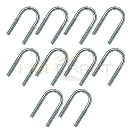 

Highcraft 3 in. Light Duty Galvanized Steel U-Bolt Pipe Clamp with Hex Nuts (10-Pack)