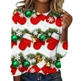 thumbnail image 2 of Craaazy Women's Christmas Printed Round Neck Long Sleeved Top Gifts, 2 of 5