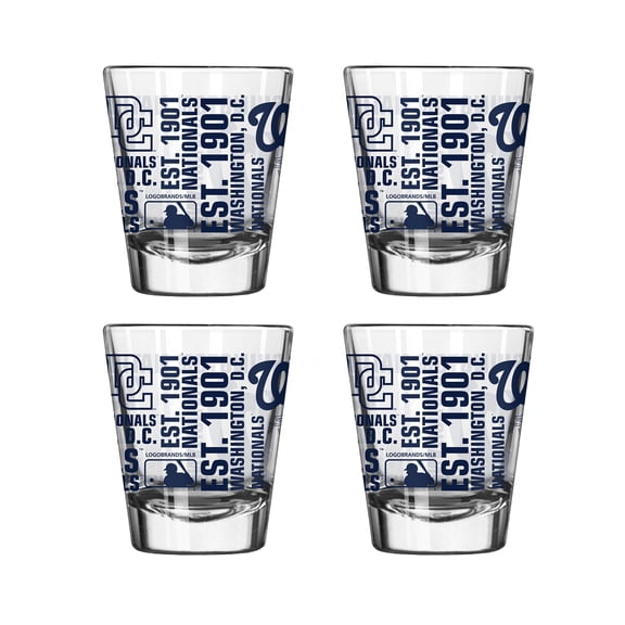 Logo Brands Washington Nationals 4-Pack 2oz. Shot Glass Set
