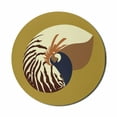 thumbnail image 1 of Snail Mouse Pad for Computers, Nautilus Shell Nautical Underwater Creature in Earth Tones Marine, Round Non-Slip Thick Rubber Modern Gaming Mousepad, 8" Round, Pale Coffee Caramel, by Ambesonne, 1 of 2