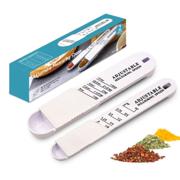 Adjustable Measuring Spoons Set, 2-Piece Teaspoon & Tablespoon for Baking and Cooking, Measuring Spoon Set for Dry & Liquid Ingredients, TIKA