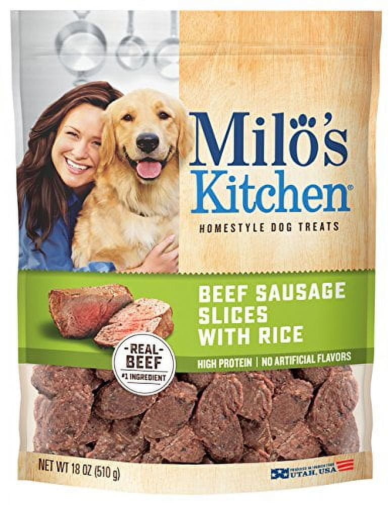 Milo s Kitchen Beef Sausage Slices With Rice Dog Treats 18 Ounce Bag Walmart