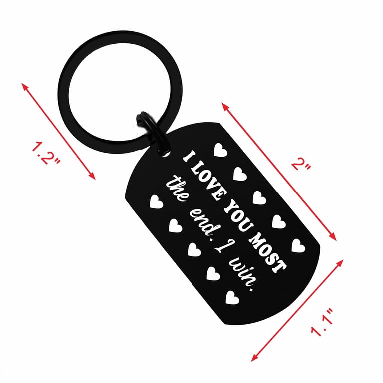 DEGASKEN I Love You Most The End I Win Keychain, Spouse Gifts for