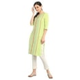 thumbnail image 2 of Green Stripe Round Neck Kurta-Large, 2 of 6