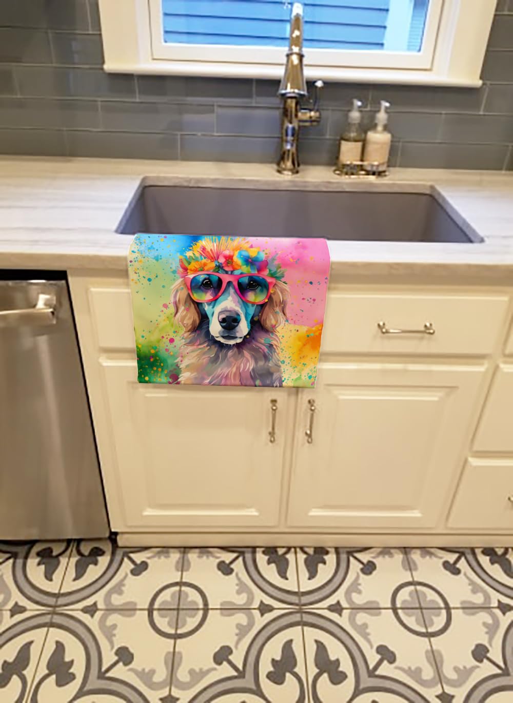 Carolines Treasures DAC2448KTWL 25 x 15 in. Afghan Hound Hippie Dawg Kitchen Towel
