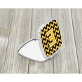 thumbnail image 2 of Letter E Chevron Black and Gold Compact Mirror, 2 of 4