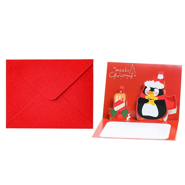 3D Creative Christmas Greeting Card, Holiday Message Card, Handcrafted Paper Art, Blank Space for Wishes, Multicolor, for Family/Friends