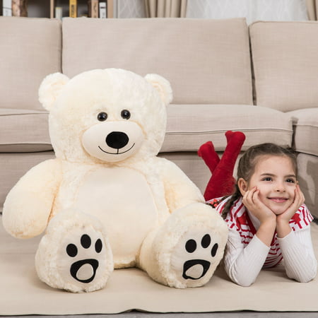 WOWMAX 3 Foot Giant Teddy Bear Daney Cuddly Stuffed Plush Animals Teddy Bear Toy Doll for Birthday Christmas Ivory 36 Inches