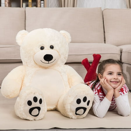 WOWMAX 3 Foot Giant Teddy Bear Daney Cuddly Stuffed Plush Animals Teddy Bear Toy Doll for Birthday Christmas Ivory 36