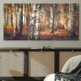 thumbnail image 2 of PixonSign Canvas Print Wall Art Cracked Paint Texture Orange Forest & White Trees Nature Wilderness Illustrations Modern Art Landscape Relax/Calm Warm for Living Room, Bedroom, Office - 16"x24"x3, 2 of 5