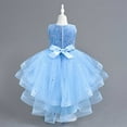 thumbnail image 6 of Mercatoo Kids Girl Sleeveless Dress Summer Round Neck A Line Flowy Princess Dress Piano Concert Wedding Party Dress, 6 of 7
