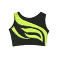 thumbnail image 5 of inhzoy Kids Girls Gymnastic Crop Top Shiny Metallic Sleeveless Dance Tank Shirts Activewear,Sizes 6-16 Fluorescent Green 14, 5 of 7