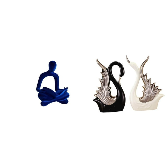 Figura de cisne pensador abstracto, estatua humana coleccionable, escultura artística de resina, ideal para regalos de boda, decoración de oficina y h