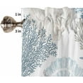 thumbnail image 5 of Coastal Kitchen Curtains Set Short Half Curtains 36 Inches Length, Summer Beach Blue Teal Coral Starfish Nautical Rod Pocket Window Treatment Bedroom Tiers and Valance Set for Cafe Bathroom, 5 of 6