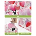 thumbnail image 4 of Pink Red Love Heart Valentines Bar Stool Covers Set of 6, Watercolor Love Heart Stretch Washable Bar Chair Covers with Backs, Removable Pub Counter Height Chair Cover for Kitchen Dining Room Cafe, 4 of 7