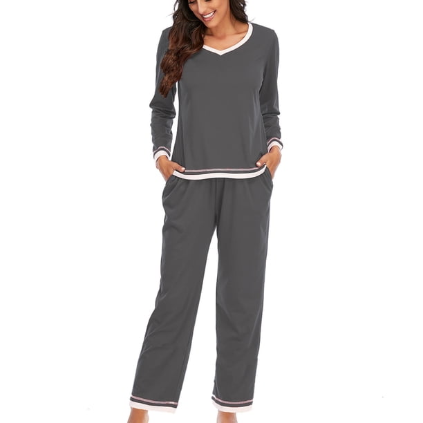 Pijamas de mujer en liquidación, conjuntos de moda para mujer, ropa de estar por casa, camisetas de manga larga y pantalones.