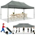 thumbnail image 5 of SANOPY 10' x 20' Canopy Tent EZ Pop Up Party Tent Portable Instant Commercial Heavy Duty Outdoor Market Shelter Gazebo with Roller Bag, Gray(Windproof Upgraded), 5 of 8