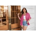 thumbnail image 5 of Zeagoo Short Sleeve Button Down Shirts for Women V Neck Casual Lightweight Dressy Blouse Tops, 5 of 6