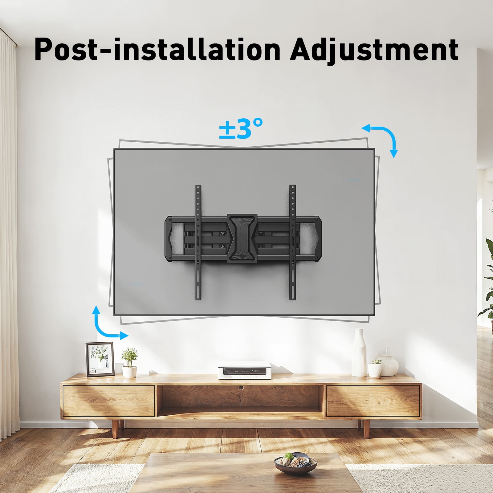 MountFTV Full Motion TV Wall Mount for 37-84" TVs, Max 600x400mm, Fits 16" Wood Studs, Holds up to 110lbs, TV Mount Bracket with Dual Articulating Arms, Swivel, Tilt Extension