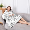 thumbnail image 5 of Oversized Wearable Blanket Hoodie,White Highland Cow Bathtub Bubble Pattern Sherpa Blanket Hoodie with Super Pockets,Super Warm Fuzzy Pullover for Women & Men, 5 of 6