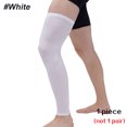 thumbnail image 1 of 1 PCS Manchon de Compression pour Jambe Complète, Support pour Genou, Cuisse, Mollet, Arthrite, Course & Basketball, Coussinets pour Jambe Unique pour Hommes Femmes 1 PCS Blanc TG, 1 of 6