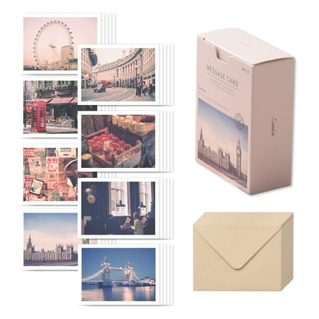 Monolike Message London Card - Mix 40 Mini Single Cards 20 Envelopes Package