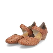 Rieker Women's 43770-22 Mirjam Hook and Loop Block Heel Ankle Strap Shoes, Brown, Size EU 39