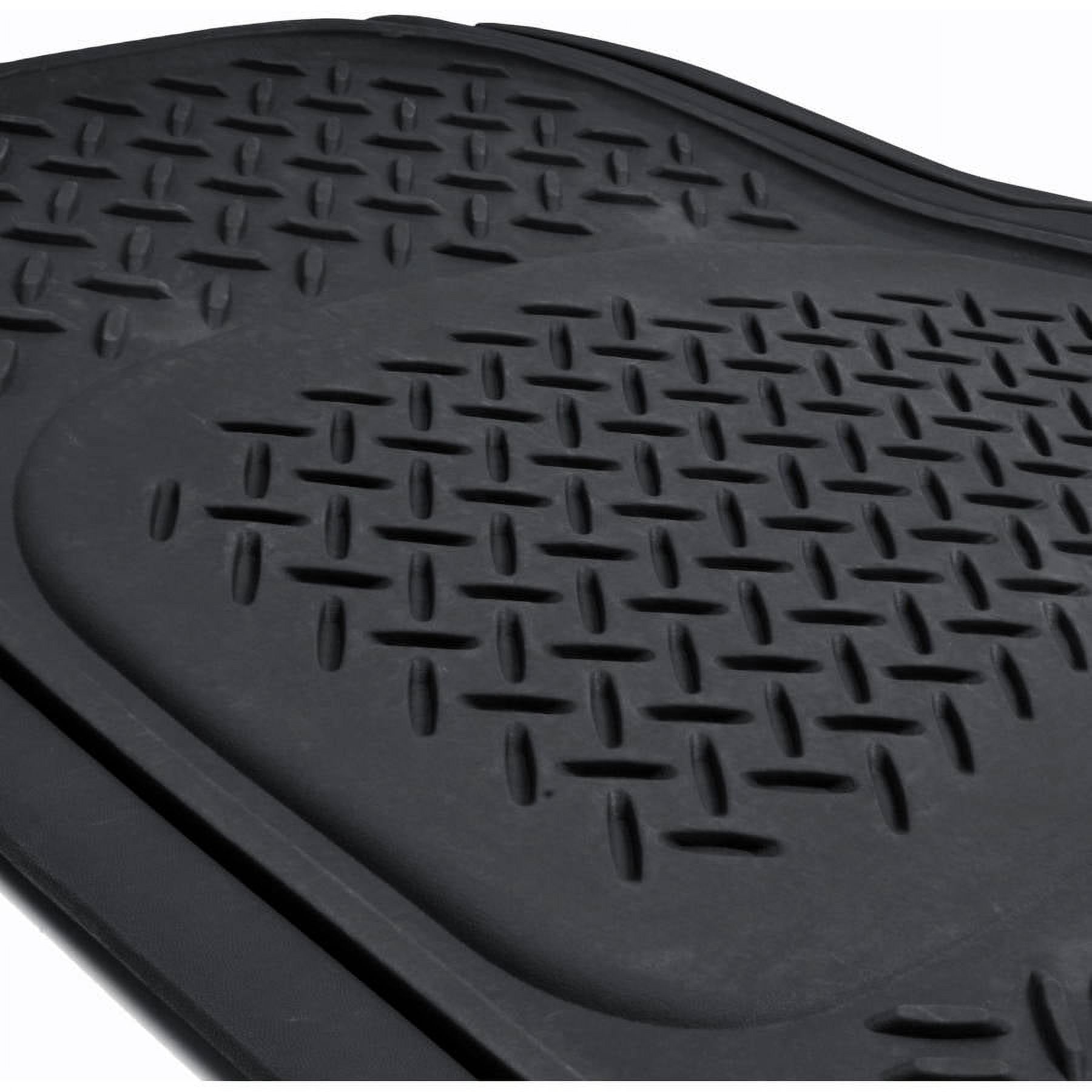 BDK MT-713-BK Diamond All-Weather Rubber Floor Mats for Car, SUV and Truck,  Trimmable, Heavy Duty