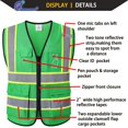 thumbnail image 3 of Chaleco de seguridad Ekksafety EK175 verde de malla ANSI de 5 bolsillos, 3 of 6