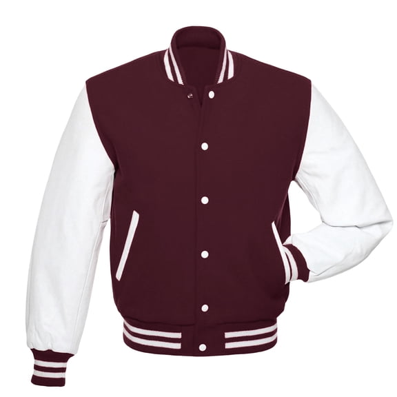 Men’s Varsities Jackets Baseball Letterman Jackets Wool Body Leather Sleeves Bombers Coat